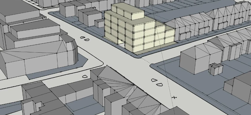 Planning feasibility massing diagram
