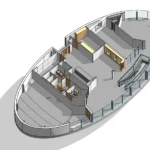 3d floor plan of showroom