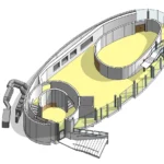 3d floor plan of showroom