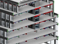 MEP Revit model showing visible ductwork, pipework and plant equipment