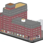 Completed 3D Revit model of a multi-storey building