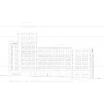 Measured elevation drawing showing façade detail and window positions