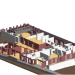 Structural Revit model showing floor slabs and load-bearing elements
